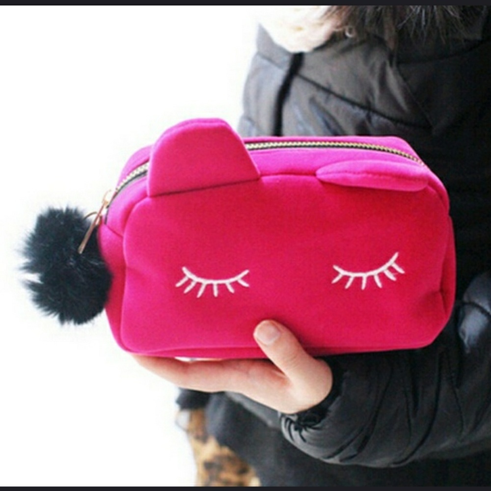 Pink makeup bag
